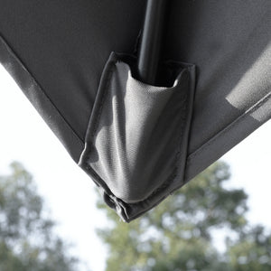 10' x 10' Cantilever Patio Umbrella, Double Top Square Offset Umbrella with 360° Rotation, 5 Adjustable Tilt Angles, Umbrella Cover, Aluminum Pole and Ribs, Charcoal Grey