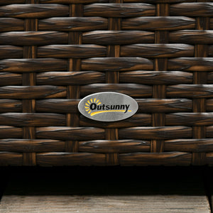 Outsunny 113 Gallon Deck Box, Rattan Outdoor Storage Box, Waterproof Storage Container for Indoor, Patio Furniture Cushions, Pool Supplies, Garden Tools, Brown