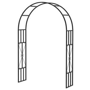 7.3ft Steel Garden Arch Trellis, Garden Arbor Trellis for Climbing Plants Roses Wisteria Vines, Flower Arch Wedding Arch Stand for Bridal Party Ceremony Decoration, Black