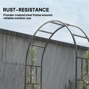 7.3ft Steel Garden Arch Trellis, Garden Arbor Trellis for Climbing Plants Roses Wisteria Vines, Flower Arch Wedding Arch Stand for Bridal Party Ceremony Decoration, Black