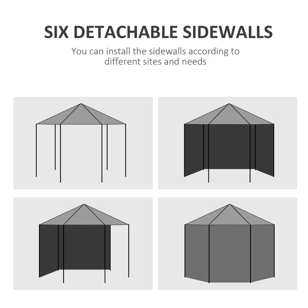 13 ft. Gazebo Canopy Party Tent with 6 Removable Side Walls with Windows and Doors for Outdoor Events, White