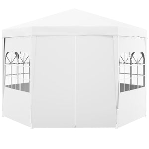13 ft. Gazebo Canopy Party Tent with 6 Removable Side Walls with Windows and Doors for Outdoor Events, White