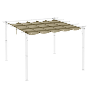 Retractable Replacement Pergola Canopy for 10' x 10' Pergola, Pergola Cover Replacement, Tan