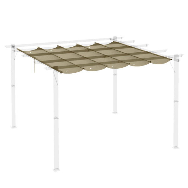 Retractable Replacement Pergola Canopy for 10' x 10' Pergola, Pergola Cover Replacement, Tan