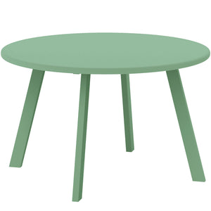 36" Patio Coffee Table, Round Outdoor Side Table with Weather Resistant Metal Frame and Non-Slip Foot Pads for Garden, Balcony, Backyard, Living Room, Green