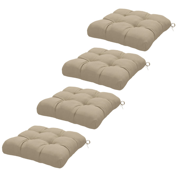 4-Piece Patio Chair Cushions Pillows, 19" x 19" x 4" Patio Cushions Set with Ties for Indoor Outdoor Garden Furniture