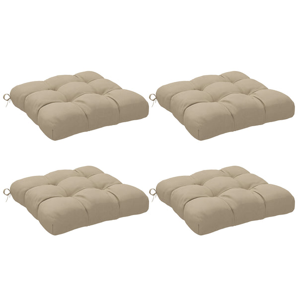 4-Piece Patio Chair Cushions Pillows, 19" x 19" x 4" Patio Cushions Set with Ties for Indoor Outdoor Garden Furniture