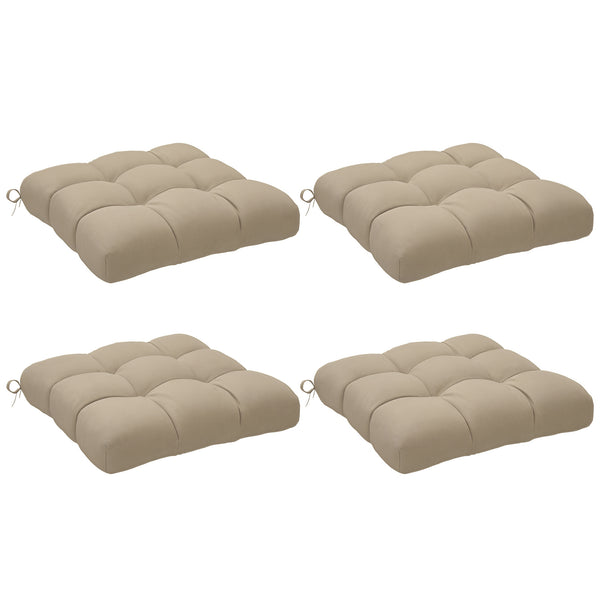 4-Piece Patio Chair Cushions Pillows, 19" x 19" x 4" Patio Cushions Set with Ties for Indoor Outdoor Garden Furniture