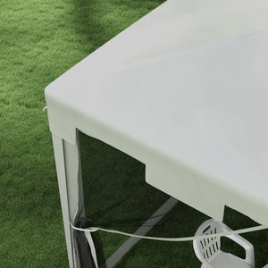 4 m x 3 m Gazebo Party Tent Outdoor Canopy Garden Sun Shade with Mesh Sidewalls, White