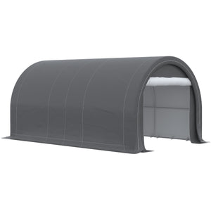 10' x 16' Carport, Heavy Duty Portable Garage / Storage Tent with Large Zippered Door, Anti-UV PE Canopy Cover for Car, Boat, Motorcycle, Bike, Garden Tools, Grey