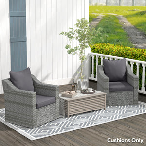 4-Piece Patio Chair Cushions Pillows, Back and Seat Replacement Patio Cushions Set for Indoor Outdoor Garden Furniture, Dark Grey