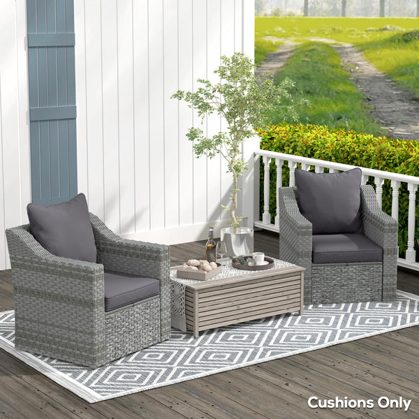 4-Piece Patio Chair Cushions Pillows, Back and Seat Replacement Patio Cushions Set for Indoor Outdoor Garden Furniture, Dark Grey