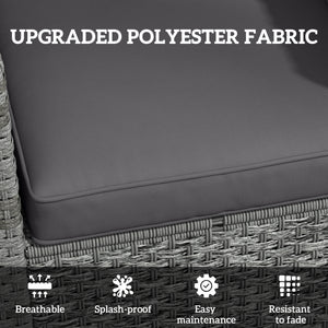 4-Piece Patio Chair Cushions Pillows, Back and Seat Replacement Patio Cushions Set for Indoor Outdoor Garden Furniture, Dark Grey