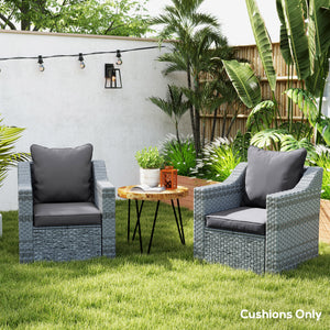 4-Piece Patio Chair Cushions Pillows, Back and Seat Replacement Patio Cushions Set for Indoor Outdoor Garden Furniture, Dark Grey