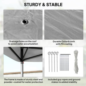 11' x 11' Pop Up Canopy, Double Roof Foldable Canopy Tent with Zipper Mesh Sidewalls, Height Adjustable and Carrying Bag, Event Tent for Patio Garden Backyard, Dark Grey