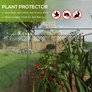 12' x 4' Crop Cage, Plant Protection Tent with Zippered Door and Galvanized Steel Frame, Fruit Cage Netting Cover for Garden, Yard, Lawn, Green