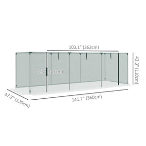 12' x 4' Crop Cage, Plant Protection Tent with Zippered Door and Galvanized Steel Frame, Fruit Cage Netting Cover for Garden, Yard, Lawn, Green
