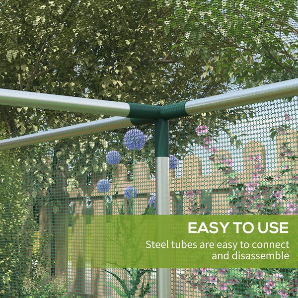12' x 4' Crop Cage, Plant Protection Tent with Zippered Door and Galvanized Steel Frame, Fruit Cage Netting Cover for Garden, Yard, Lawn, Green