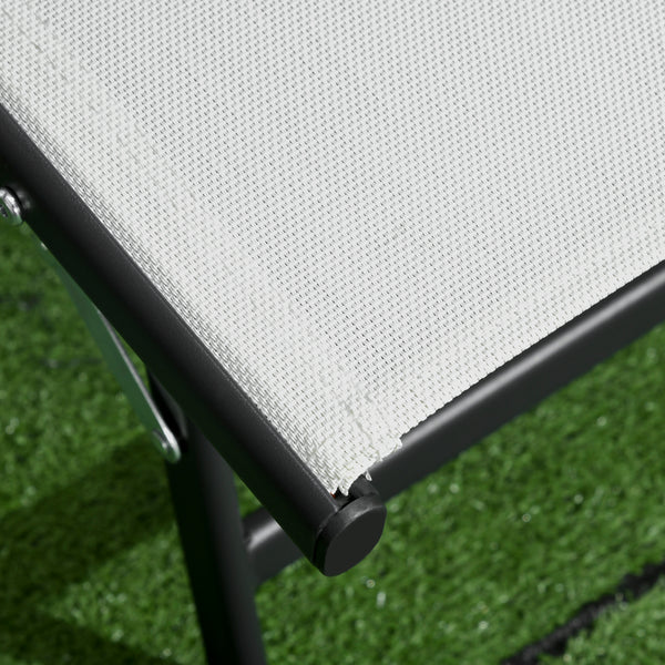 Lounge Chair Set of 2 with Wheels, Outdoor Chaise Lounge with 5-Level Adjustable Backrest for Garden, Backyard, Patio, Deck, Poolside, White