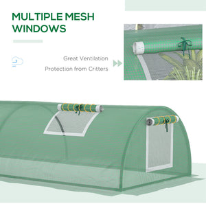 7' x 3' x 2' Portable Mini Greenhouse, Tunnel Growing Tent Plants Flower Warm House with 5 Mesh Windows and Steel Frame, for Garden, Patio, Backyard, Green