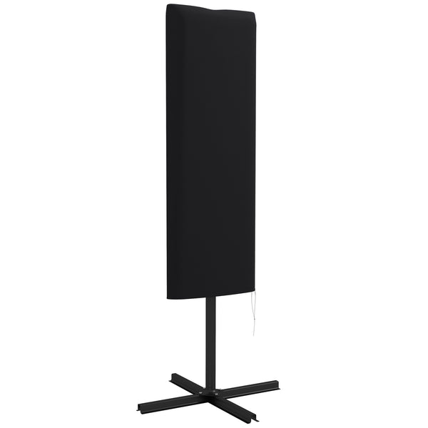 Garden Parasol Cover, Outdoor Patio Umbrella Protector Weatherproof Garden Patio with Rod, Zipper for 2-4m Parasol, Φ60 x 160cm, Black