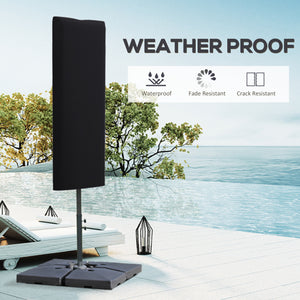 Garden Parasol Cover, Outdoor Patio Umbrella Protector Weatherproof Garden Patio with Rod, Zipper for 2-4m Parasol, Φ60 x 160cm, Black