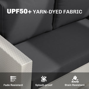 2 Seater Outdoor Seat Cushions with Backrest, Loveseat Double Sofa Outdoor Furniture Cushions, Fade-Resistant Replacement Patio Cushions for Indoor and Outdoor, Black