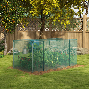 8' x 4' Crop Cage, Plant Protection Tent with Zippered Door and Galvanized Steel Frame, Fruit Cage Netting Cover for Garden, Yard, Lawn, Green
