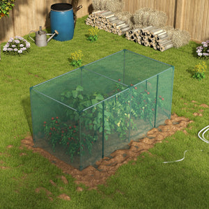 8' x 4' Crop Cage, Plant Protection Tent with Zippered Door and Galvanized Steel Frame, Fruit Cage Netting Cover for Garden, Yard, Lawn, Green