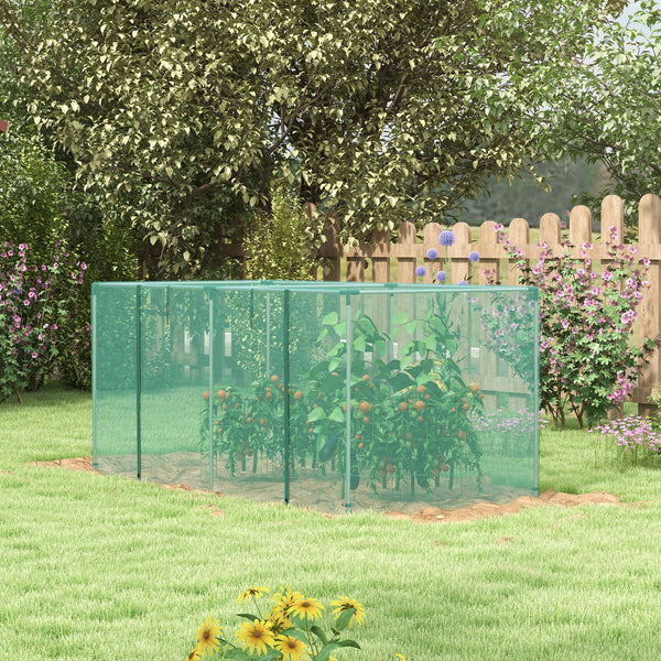 8' x 4' Crop Cage, Plant Protection Tent with Zippered Door and Galvanized Steel Frame, Fruit Cage Netting Cover for Garden, Yard, Lawn, Green