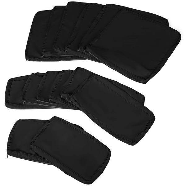 14Pcs Outdoor Cushion Covers, Patio Cushion Covers Replacement for Rattan Sofa Set - No Cushion Included, Black