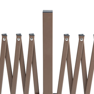 Expanding Fence Panel, Freestanding Aluminium Alloy Trellis Fence with Movable Scissor Grid and Wheel, 52-405cm Foldable Decorative Garden Fence for Patio Pet Safety, Dark Brown