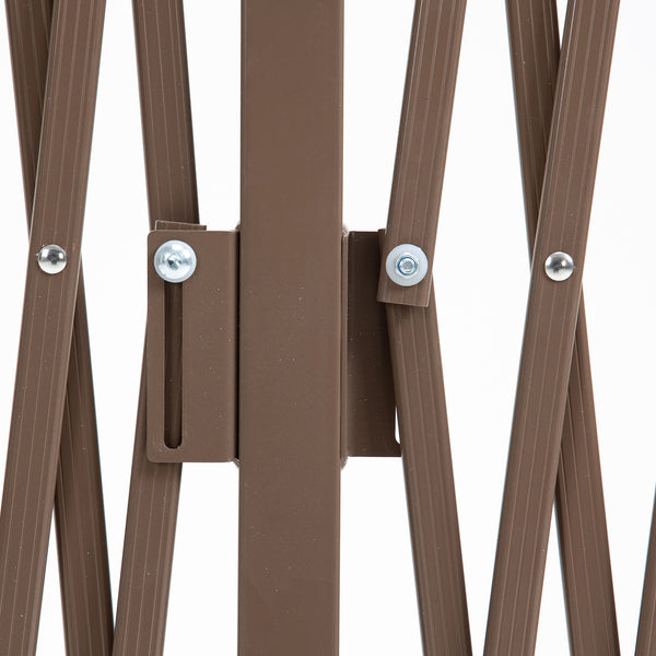 Expanding Fence Panel, Freestanding Aluminium Alloy Trellis Fence with Movable Scissor Grid and Wheel, 52-405cm Foldable Decorative Garden Fence for Patio Pet Safety, Dark Brown