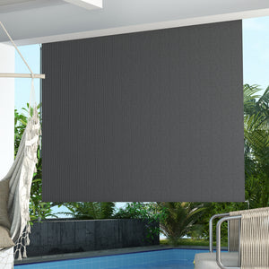 8'W x 6'H Roller Shades, Outdoor Blinds Cordless Roll Up Shade for Porch Balcony Gazebo, Dark Grey