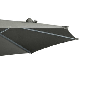 3 x 3(m) Cantilever Parasol with Cross Base, Garden Umbrella with 360° Rotation, Crank Handle and Tilt for Outdoor, Patio, Grey