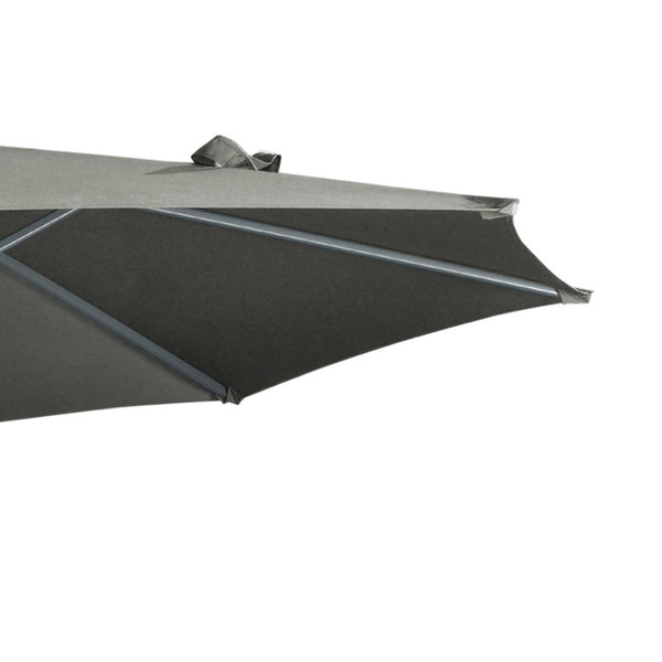 3 x 3(m) Cantilever Parasol with Cross Base, Garden Umbrella with 360° Rotation, Crank Handle and Tilt for Outdoor, Patio, Grey