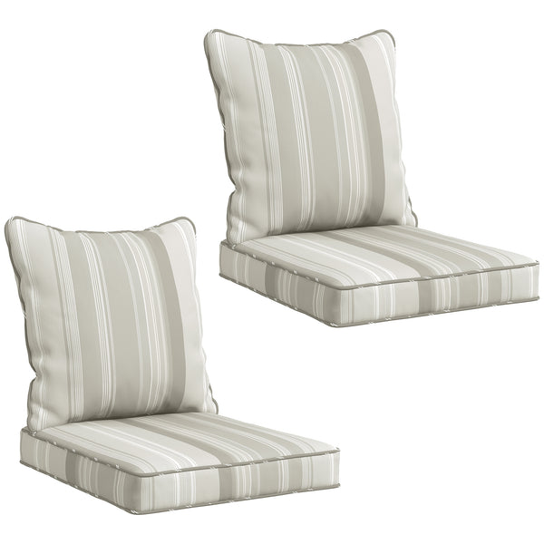 4-Piece Patio Chair Cushions Pillows, Back and Seat Replacement Patio Cushions Set for Indoor Outdoor Garden Furniture, Grey