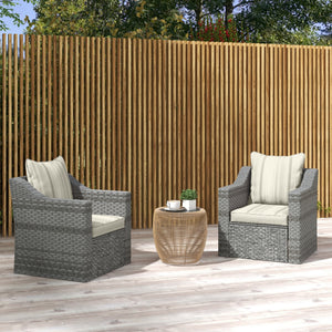 4-Piece Patio Chair Cushions Pillows, Back and Seat Replacement Patio Cushions Set for Indoor Outdoor Garden Furniture, Grey