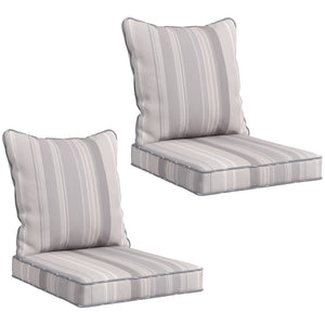 4-Piece Patio Chair Cushions Pillows, Back and Seat Replacement Patio Cushions Set for Indoor Outdoor Garden Furniture, Grey