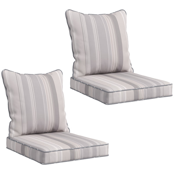 4-Piece Patio Chair Cushions Pillows, Back and Seat Replacement Patio Cushions Set for Indoor Outdoor Garden Furniture, Grey