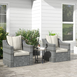 4-Piece Patio Chair Cushions Pillows, Back and Seat Replacement Patio Cushions Set for Indoor Outdoor Garden Furniture, Grey