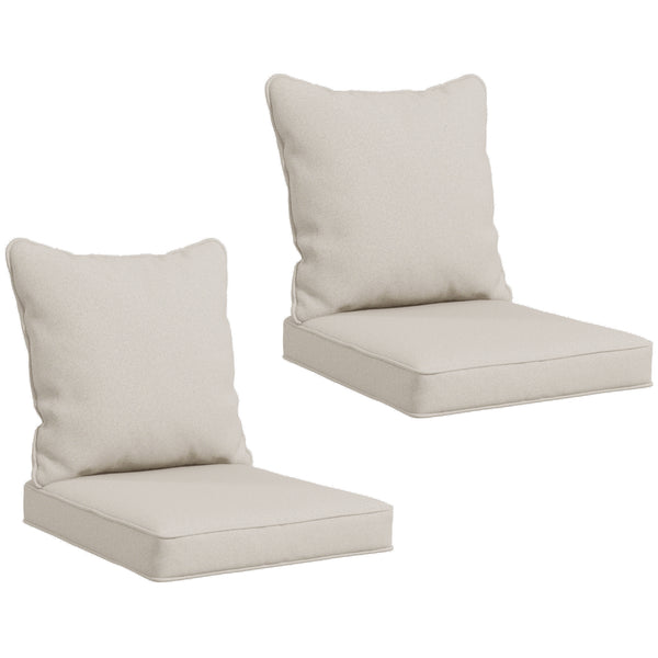 4-Piece Patio Chair Cushions Pillows, Back and Seat Replacement Patio Cushions Set for Indoor Outdoor Garden Furniture, Beige