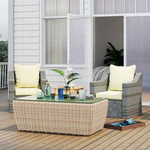 4-Piece Patio Chair Cushions Pillows, Back and Seat Replacement Patio Cushions Set for Indoor Outdoor Garden Furniture, Beige