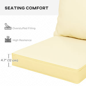 4-Piece Patio Chair Cushions Pillows, Back and Seat Replacement Patio Cushions Set for Indoor Outdoor Garden Furniture, Beige
