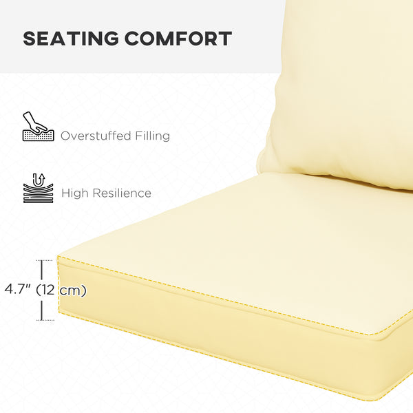 4-Piece Patio Chair Cushions Pillows, Back and Seat Replacement Patio Cushions Set for Indoor Outdoor Garden Furniture, Beige