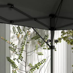 3 x 3(m) Pop Up Gazebo with Extend Dual Awnings, 1 Person Easy up Marquee Party Tent with 1-Button Push, Double Roof, Wheeled Bag, Sandbags, Height Adjustable Instant Shelter, Grey