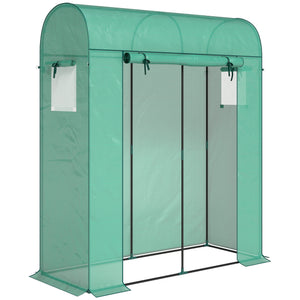 6' x 2' x 6.6' Mini Greenhouse, Portable Garden Green House with Roll-up Door and Mesh Windows, Small Plant Greenhouse with PE Cover, Steel Frame for Indoor Outdoor, Green