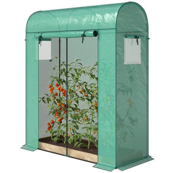 6' x 2' x 6.6' Mini Greenhouse, Portable Garden Green House with Roll-up Door and Mesh Windows, Small Plant Greenhouse with PE Cover, Steel Frame for Indoor Outdoor, Green