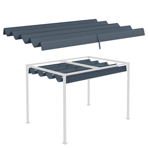 Retractable Pergola Roof, Sun Shade Cover, UV30+ Protected Replacement Canopy Fabric for 2.85 x 2m Pergola, Dark Grey