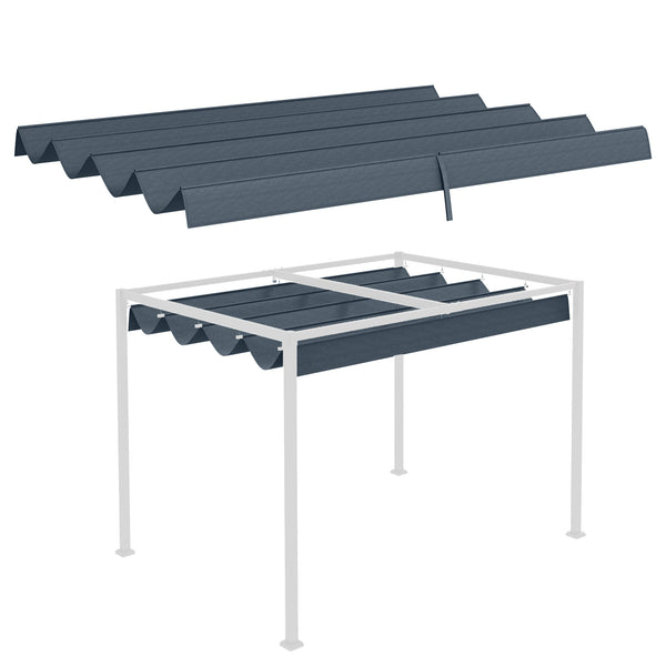 Retractable Pergola Roof, Sun Shade Cover, UV30+ Protected Replacement Canopy Fabric for 2.85 x 2m Pergola, Dark Grey